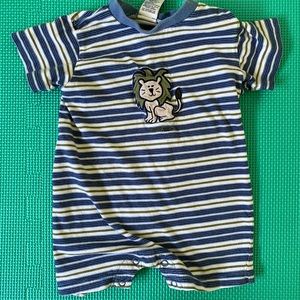 Blue and green stripped romper